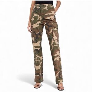Good American Camo Fatigue Green Cargo Pants‎ Size 4 NWT